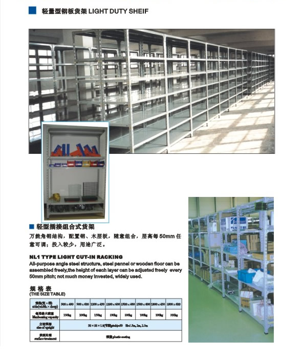 轻量型钢板货架